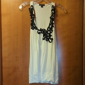 Forever 21 Cream Tank Top with Black Detailing